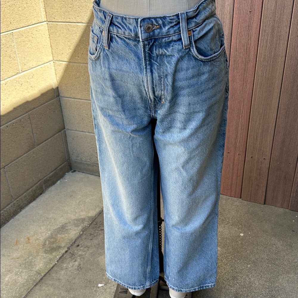 &DENIM | Women’s 12 Straight High Waist Cropped 25 Inseam Denim Pants